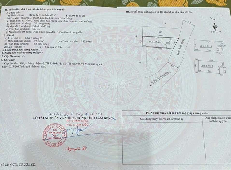 Продается дом на улице Нгуен Чунг Чык (район Суан Хыонг), город Далат