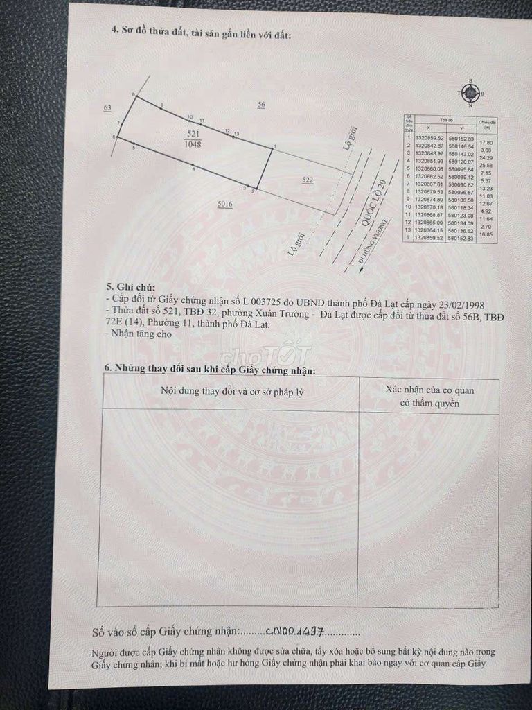 Фото 2: ПРОДАЖА ЗЕМЕЛЬНОГО УЧАСТКА В ПРЕСТИЖНОМ МЕСТЕ НА УЛИЦЕ ХУНГ ВЫОНГ, РАЙОН СУАН ЧЫОНГ, ГОРОД ДАЛАТ