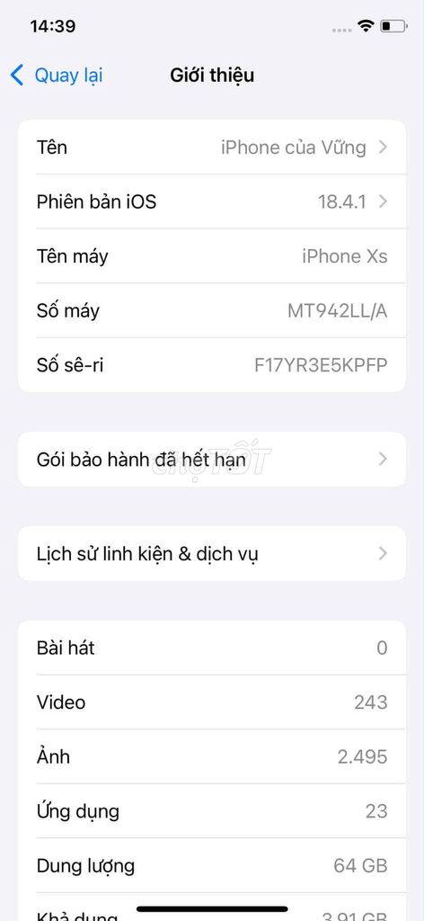 Apple iPhone XS 64GB Черный, б/у