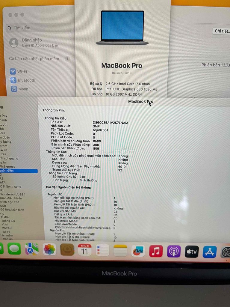 Фото 3: MacBook Pro 2019 16 inch i7 Ram 16GB Ssd 512GB