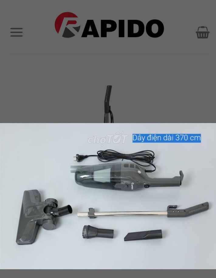 Пылесос Rapido RVC-600HD серый, б/у