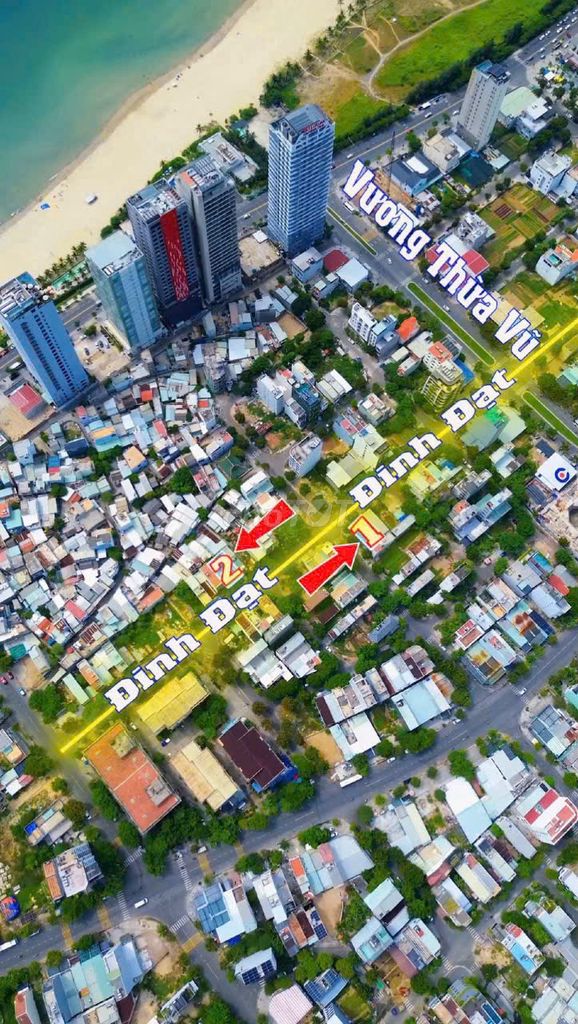 ПРОДАЖА ЗЕМЛИ НА УЛ. ДИНЬ ДАТ, В 150 М ОТ ПЛЯЖА МИ КХЕ, ПЛОЩАДЬ 91 М, ШИРИНА 5 М