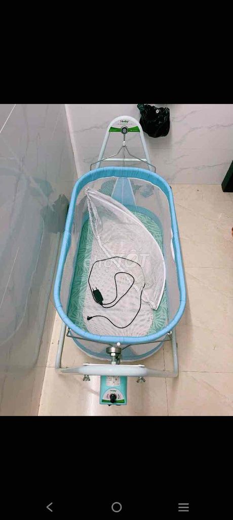 Электроколыбель S-baby синяя для малыша