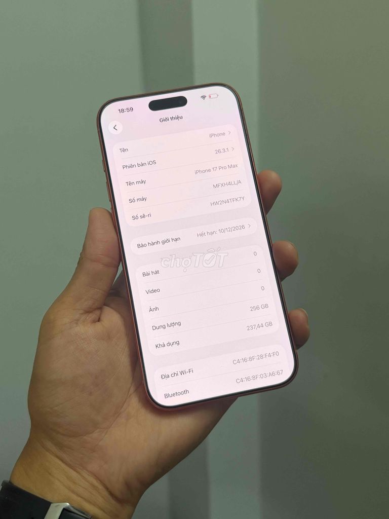 Фото 2: iPhone 17 Pro Max 256GB Cam LL/A Pin 100% Zin Keng