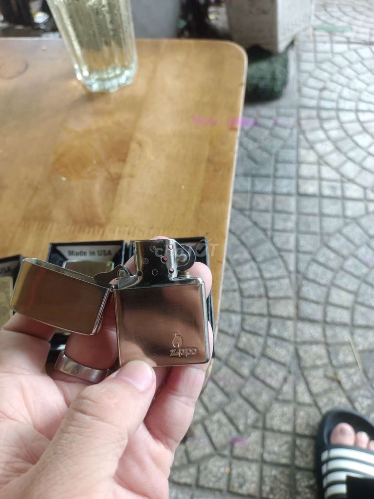Зажигалка Zippo с серебряным и золотым покрытием, США, как новая