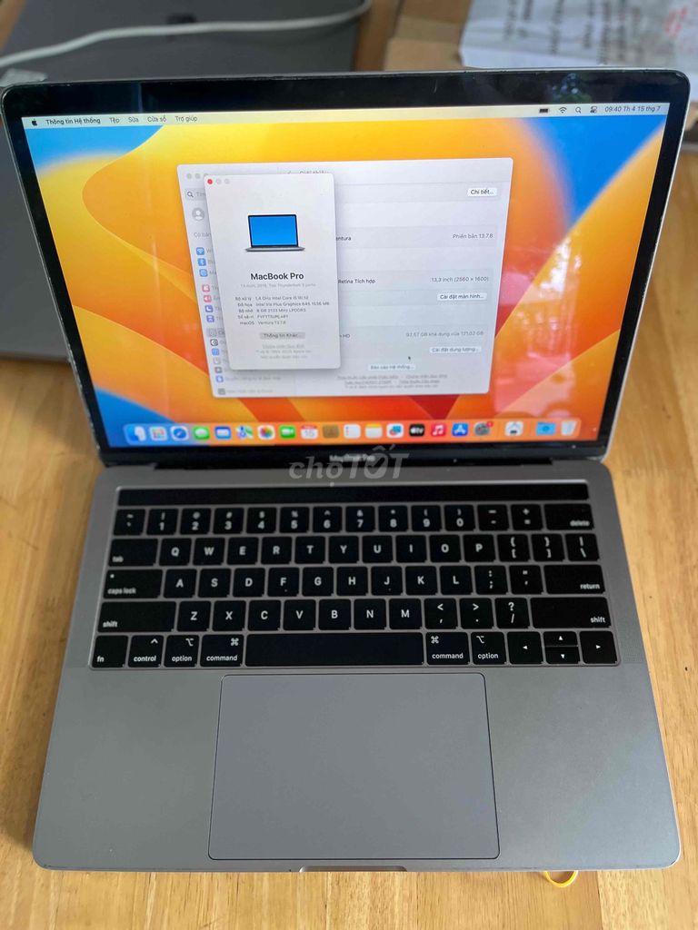 MacBook Pro 2029 i5 Ram 8GB Ssd 128GB
