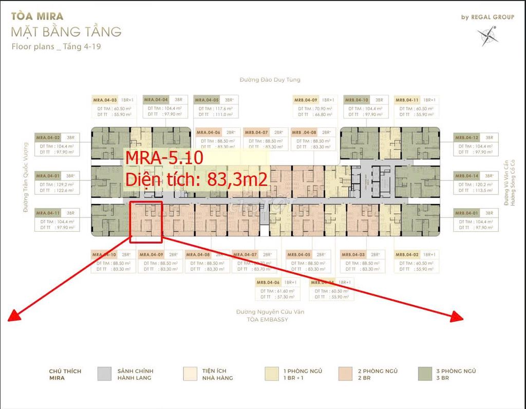 2-комнатная квартира 88м2 самая дешевая в проекте Regal Complex с видом на балкон, очень прохладно и красиво
