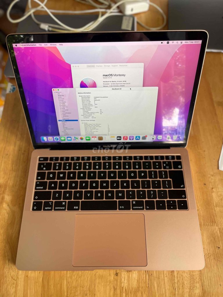 MacBook Air 2018 i5 Ram 8GB Ssd 128GB