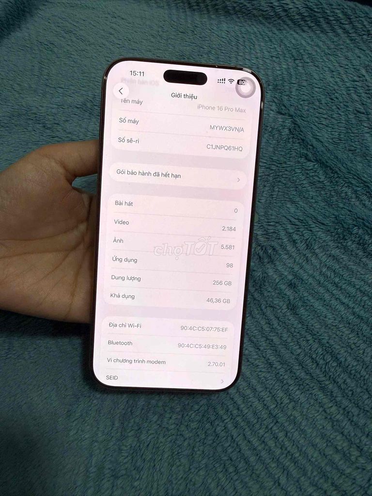 Фото 2: iPhone 16 Pro Max 256GB золотой VNA 99%