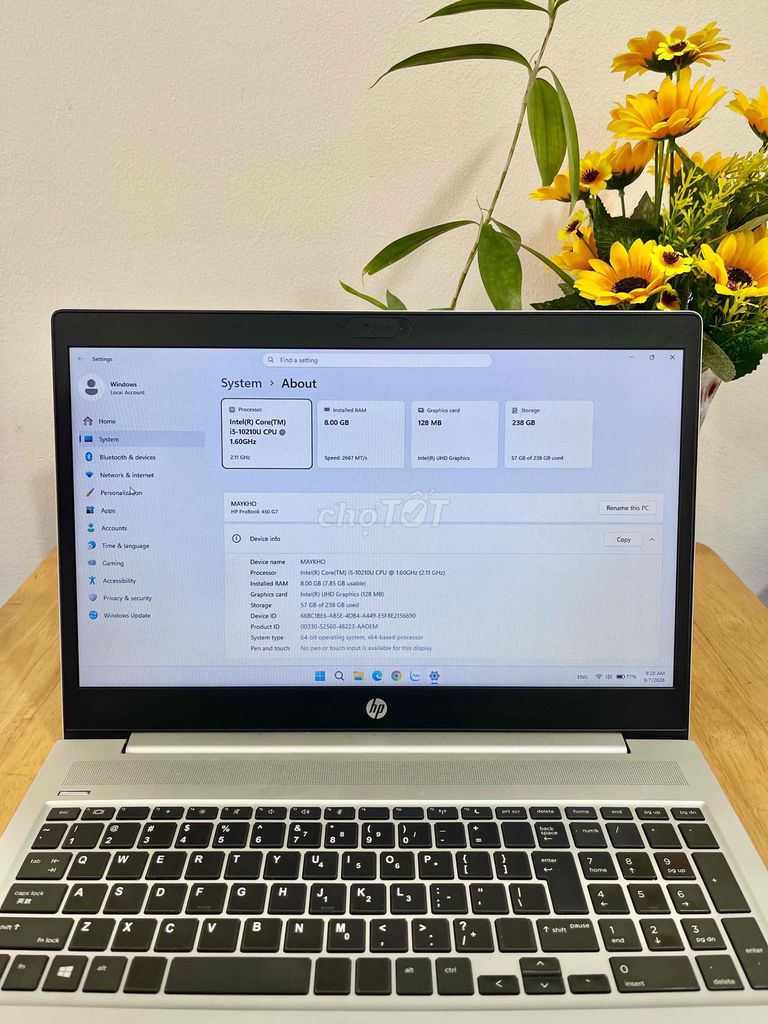 Фото 3: HP Laptop i5 10-го поколения 15.6 дюймов 8ГБ/256ГБ как новый