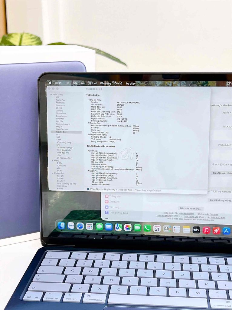 MacBook Neo как новый, 8 циклов зарядки