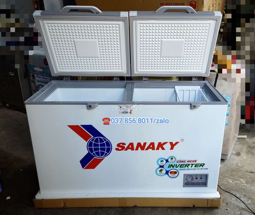 Фото 2: Tủ đông Sanaky 400L Inverter Kính cường lực Trắng