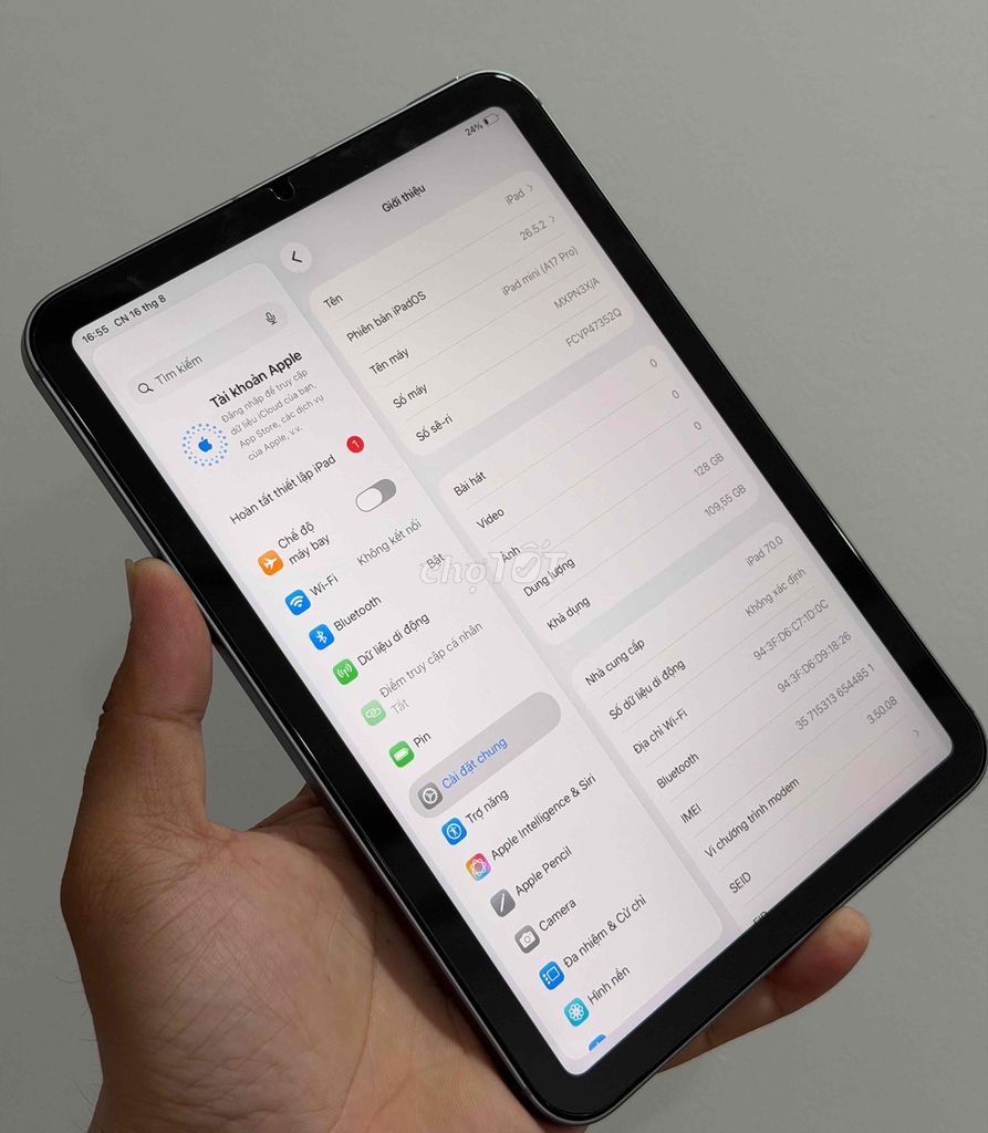 Фото 3: Apple iPad mini 128GB Bạc 5G Như mới , sạc 37 lần