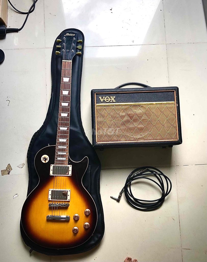 Электрогитара Maison Les Paul, коричнево-золотистое дерево