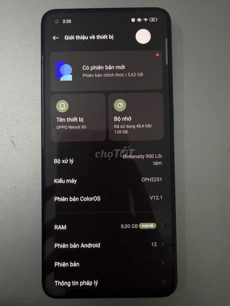 Oppo Reno6 5G 128GB черный