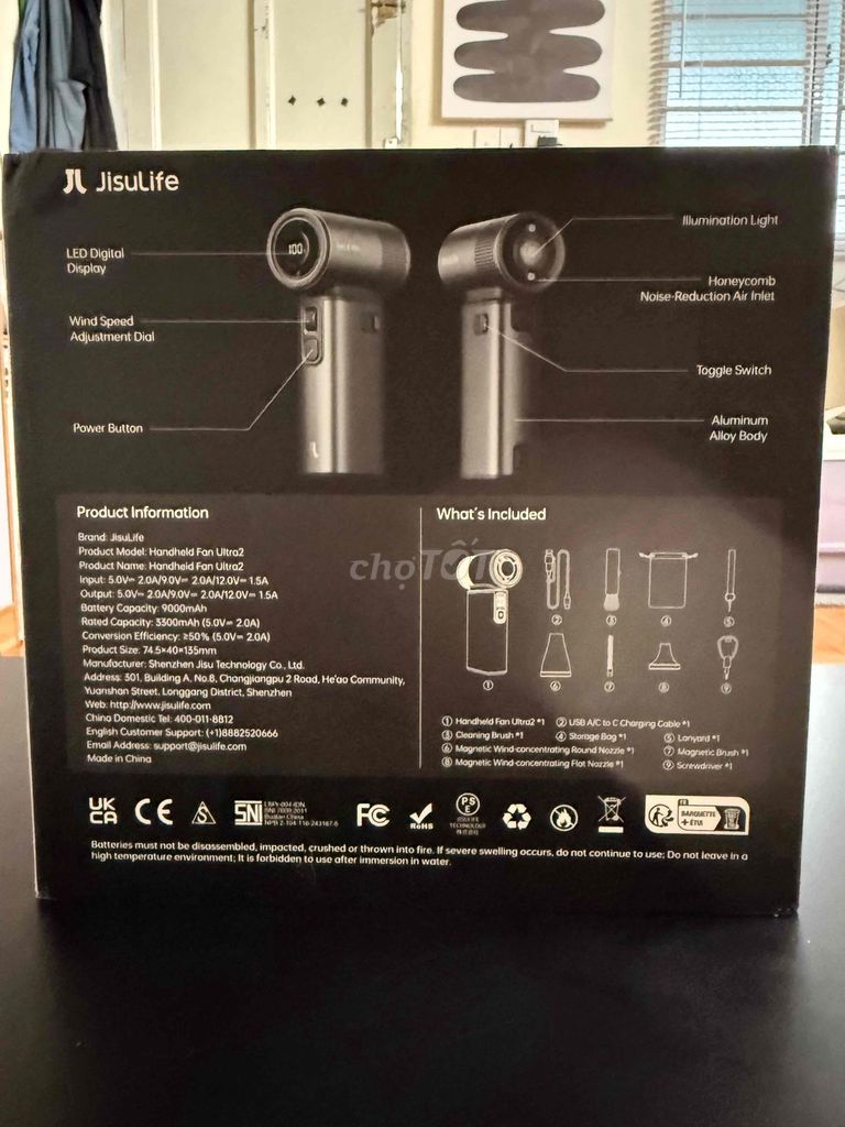 Фото 2: Ручной вентилятор Jisulife Handheld Fan Ultra2, серый, 99%