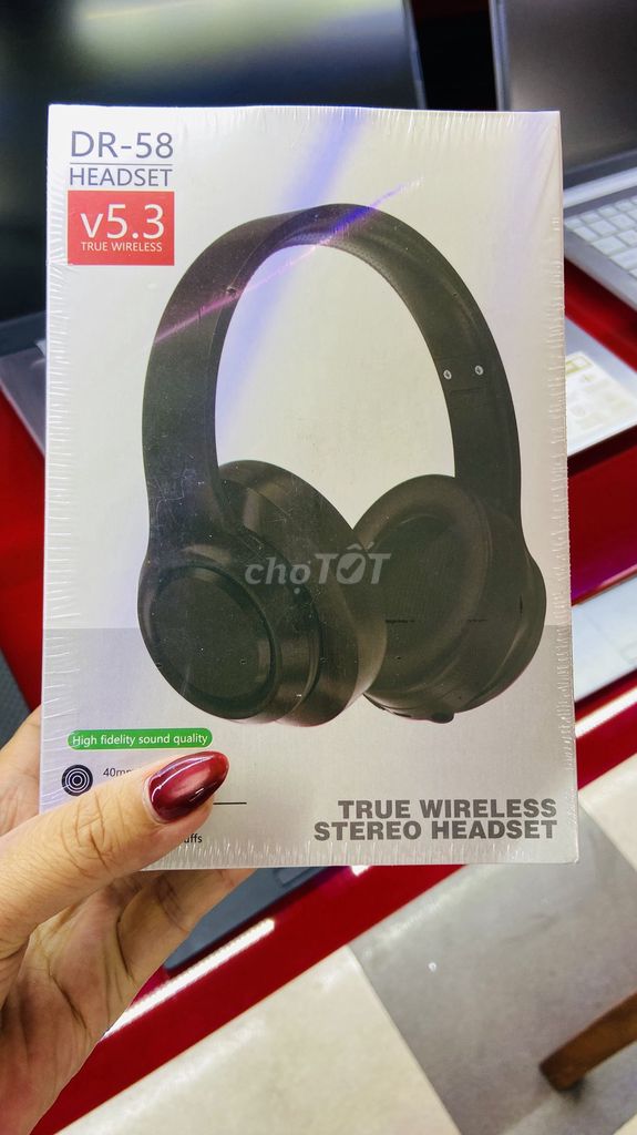 Bluetooth-наушники DR58 черные, кремовые