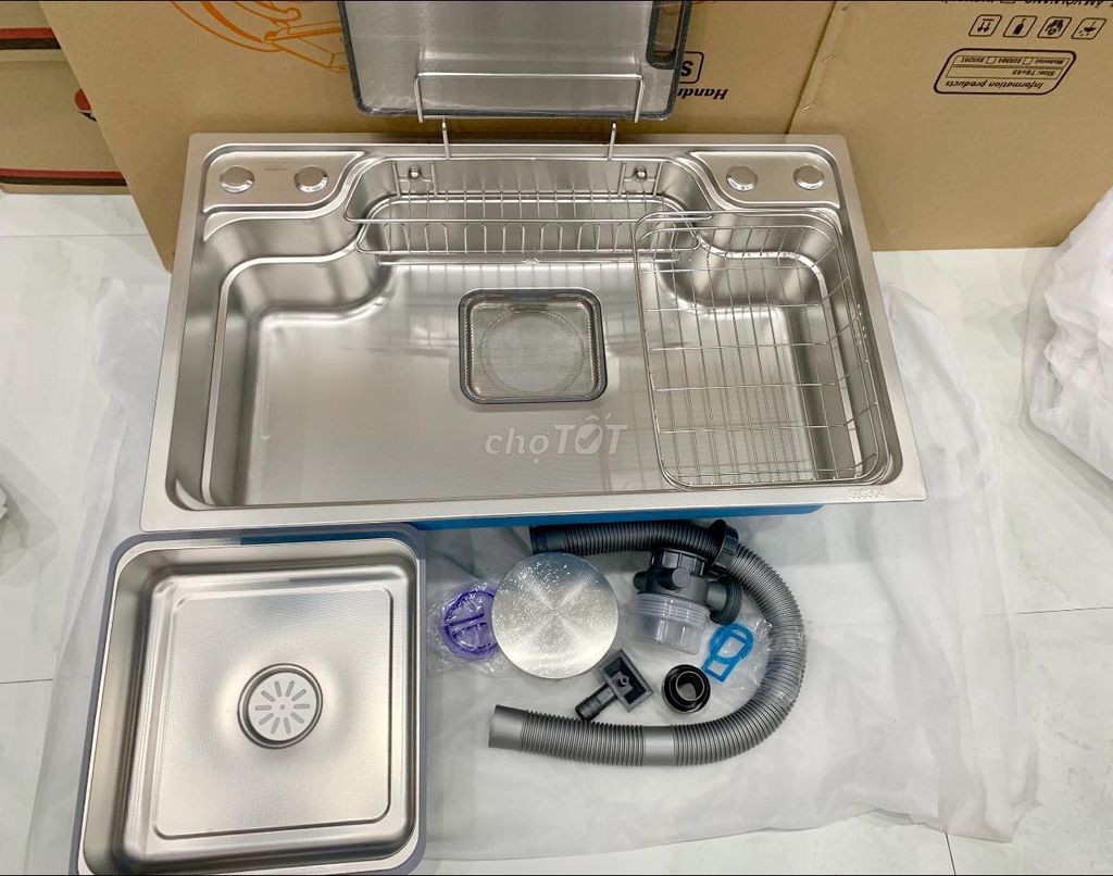 Мойка для посуды из нержавеющей стали Silver 78x48 см, толщина 4 мм, INOX304