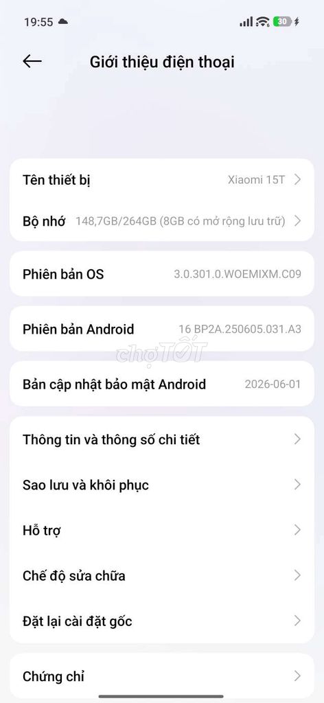Xiaomi 15T 12GB/264GB Dimen 8400-Ultra