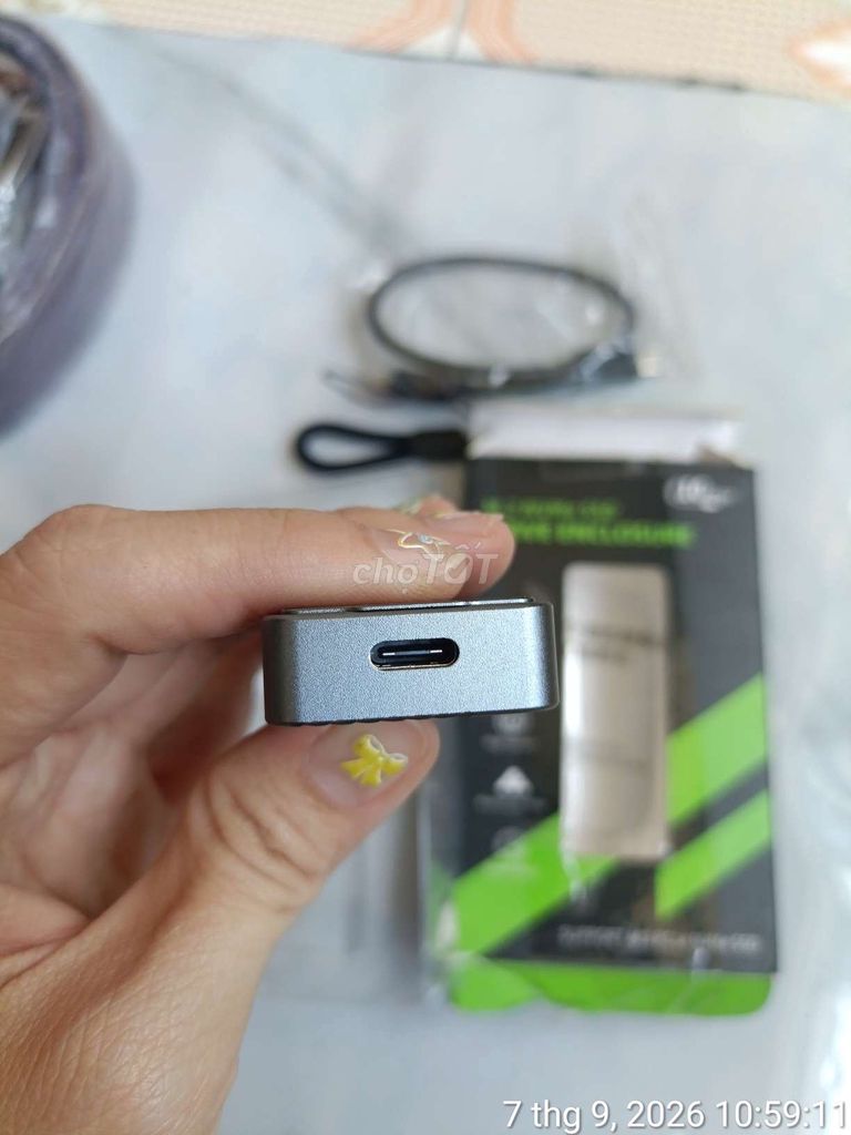 Корпус для SSD Vantisan M.2 NVMe серый 10Gbps