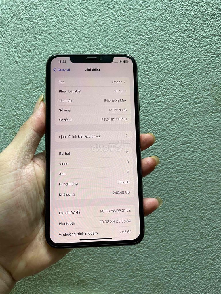 Фото 3: Iphone xsmax 256gb tình trạng bên dưới