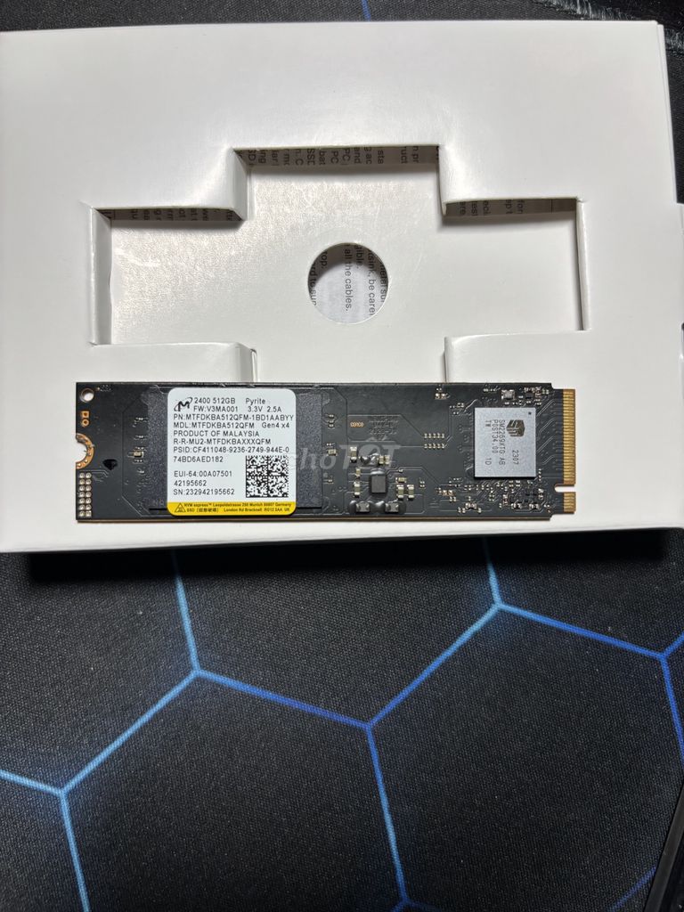 Фото 3: SSD Micron 2400 NVMe Gen4x4 512GB 86%
