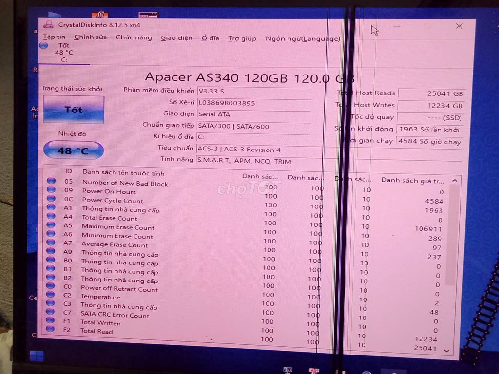 Фото 3: SSD-накопитель Apacer AS340 Panther 120GB, б/у