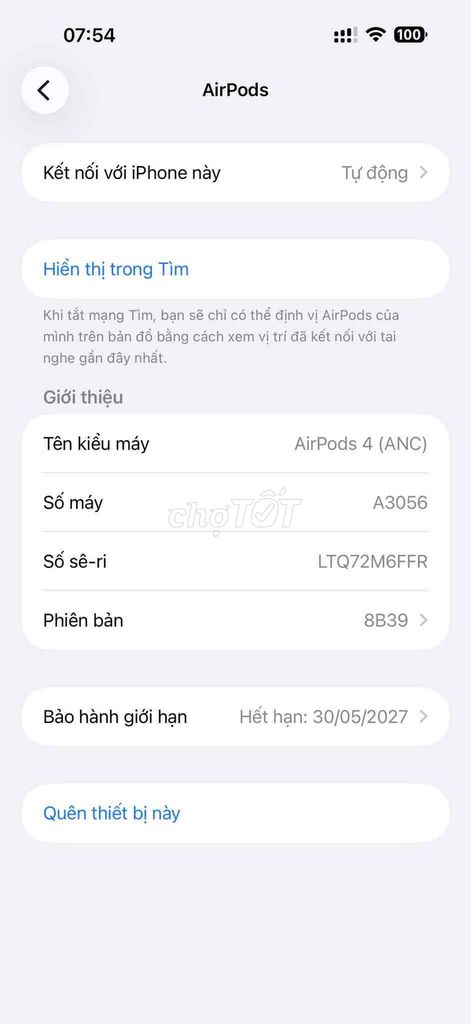 Фото 2: AirPods 4 ANC Как новый Оригинал TGDĐ Долгая гарантия