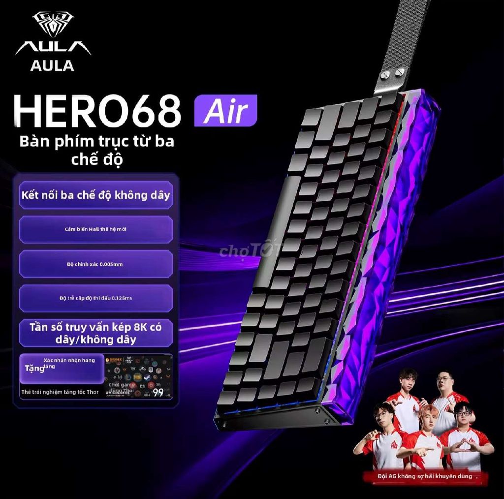 Механическая клавиатура AULA HERO68 Air, чёрная, 3 режима