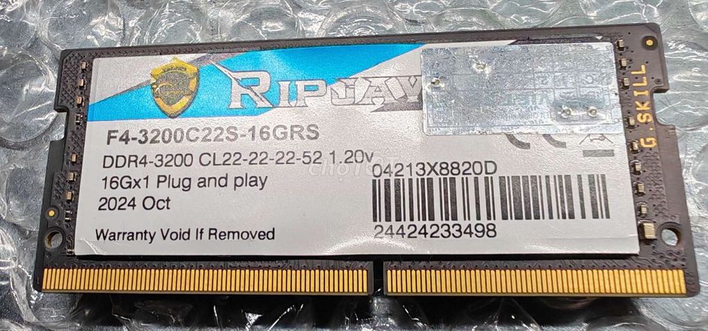 RAM G.Skill Ripjaws F4-3200C22S-16GRS DDR4 16GB