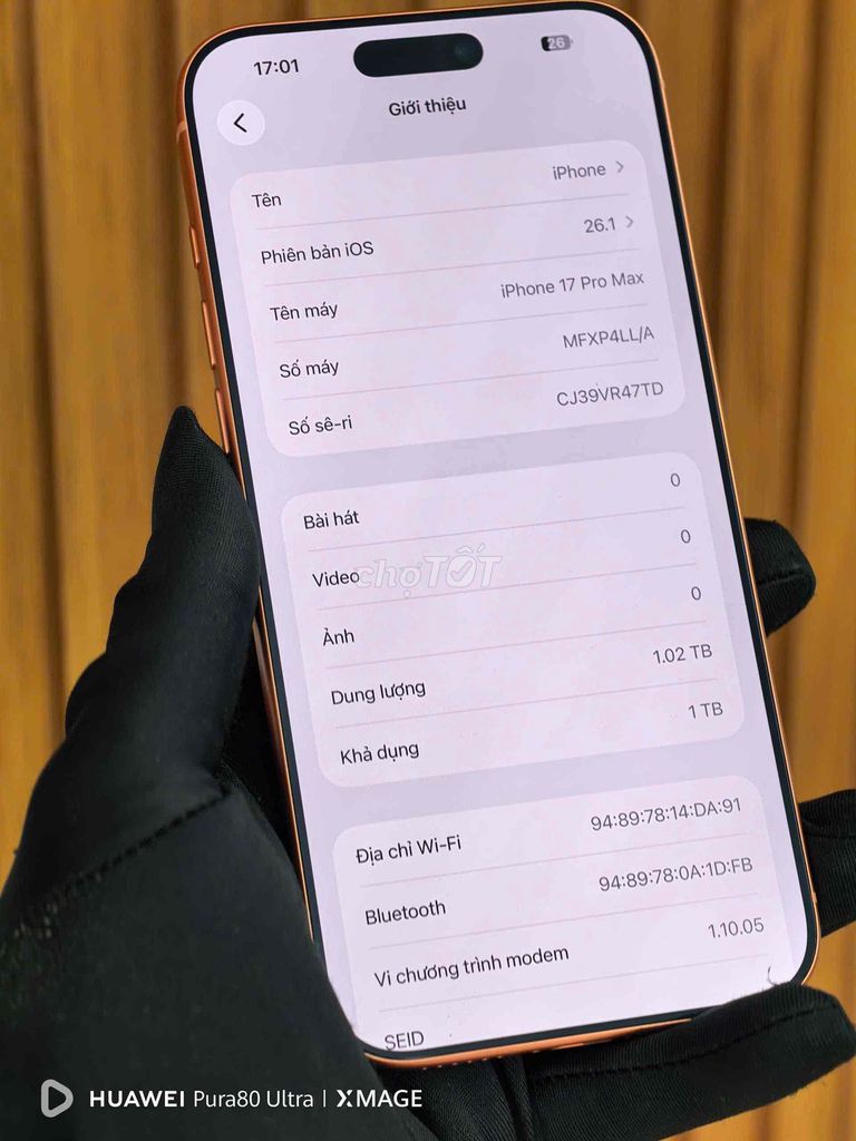 Apple iPhone 17 Pro Max 1TB Вань Донг, Синь Мой