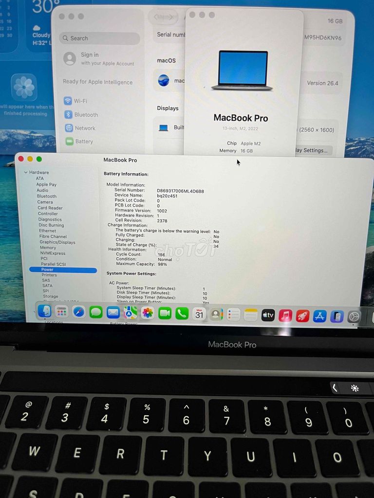Фото 3: MacBook Pro M2 Ram 16GB Ssd 512GB