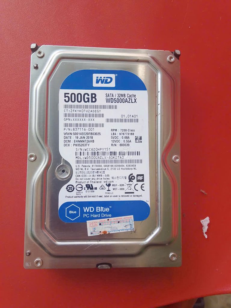 Жесткий диск для ПК 500GB Western Digital, использовался всего 1 день, как новый