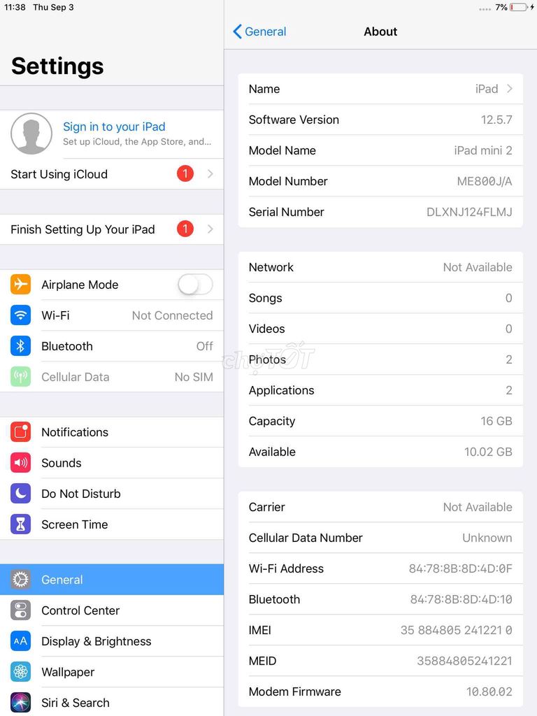 Apple iPad Mini 2 16GB Серый 4G