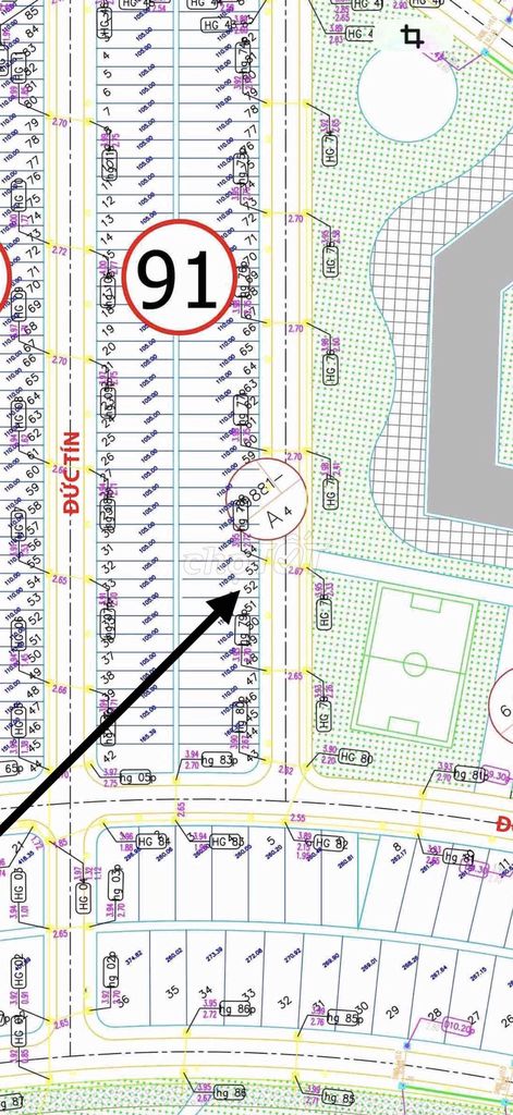 Продажа B2.91, чистый красивый участок на улице Донг Кхоа 2, Нам Хоа Суан, направление на юго-восток