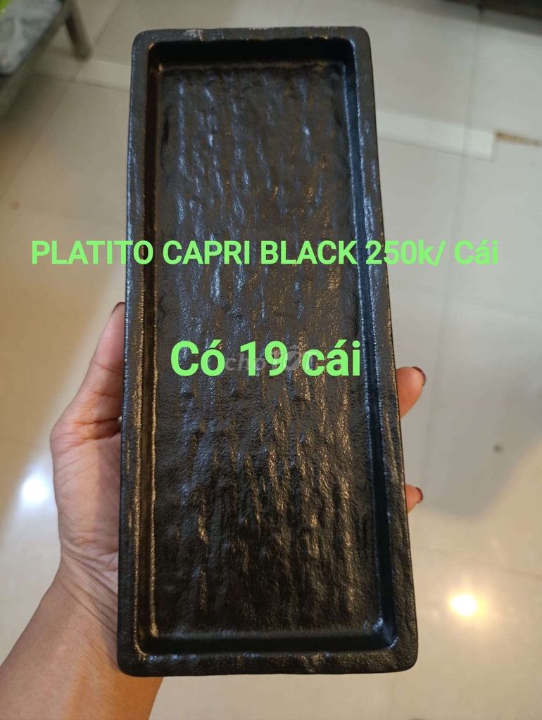 Khay Capri Gốm sứ Đen