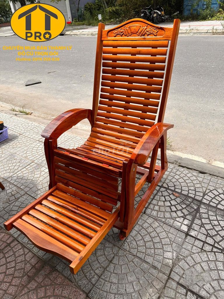 Кресло для отдыха из дерева, коричневое, с оттенком таракана, деревенское