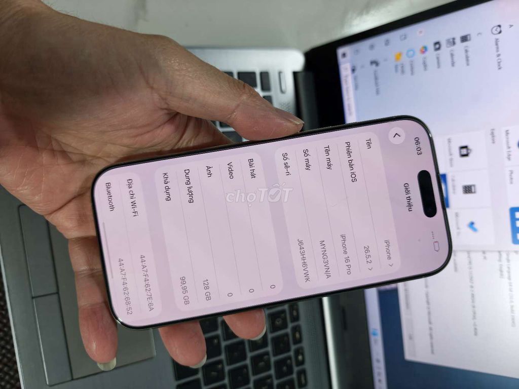 Фото 3: iPhone 16 Pro 128GB VN/A, pin nguyên zin 93%, bán hoặc trao đổi
