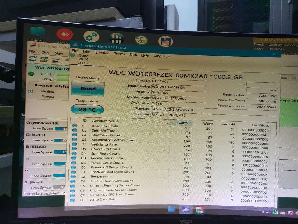 Фото 3: Жёсткий диск для ПК HDD WD Black 1 ТБ, состояние 100%