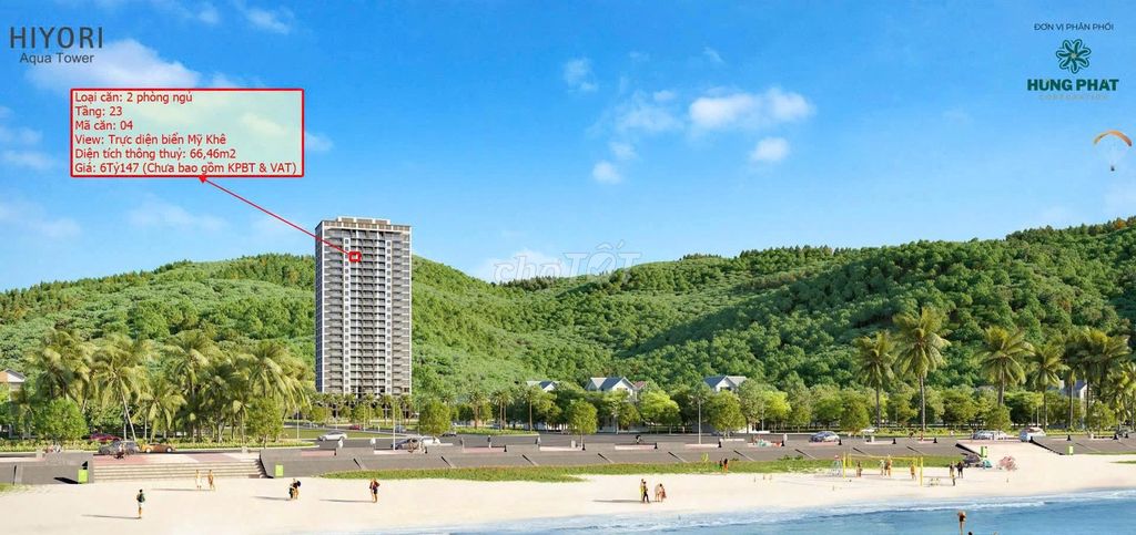Продажа квартиры HIYORI Aqua с прямым видом на море Мой Кхе - поддержка кредита до 70%