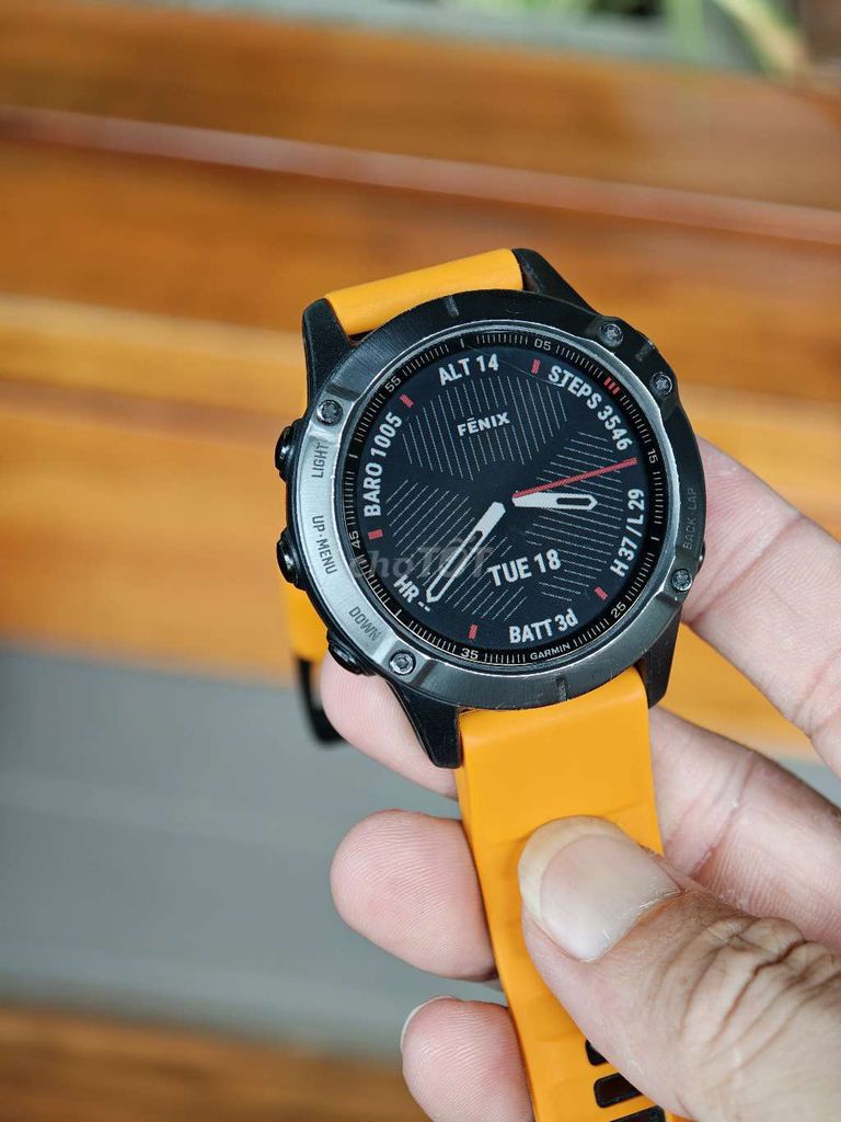 Garmin Fenix 6 Sapphire Черный Оранжевый как новый