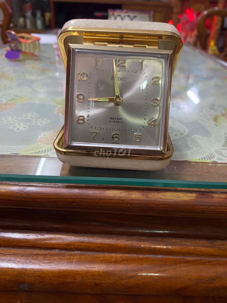 Фото 2: Настольные часы Seiko, металл, золото, классические