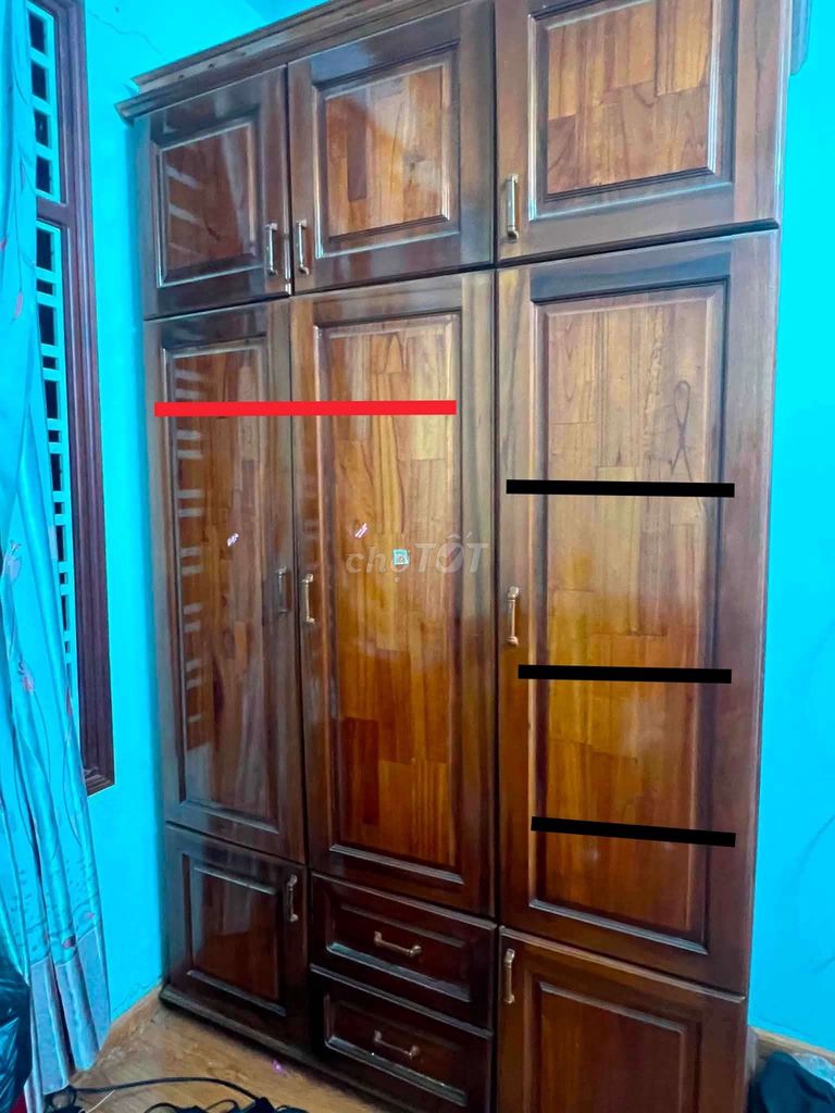 Фото 2: Шкаф для одежды из натурального дерева 1м6х2м6, новое PU-покрытие