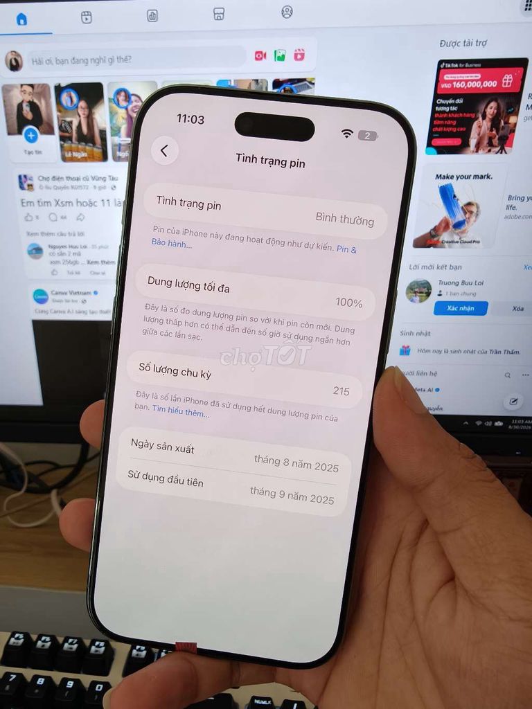 Фото 2: Apple iPhone 17ari 256GB Sky Blue 98%