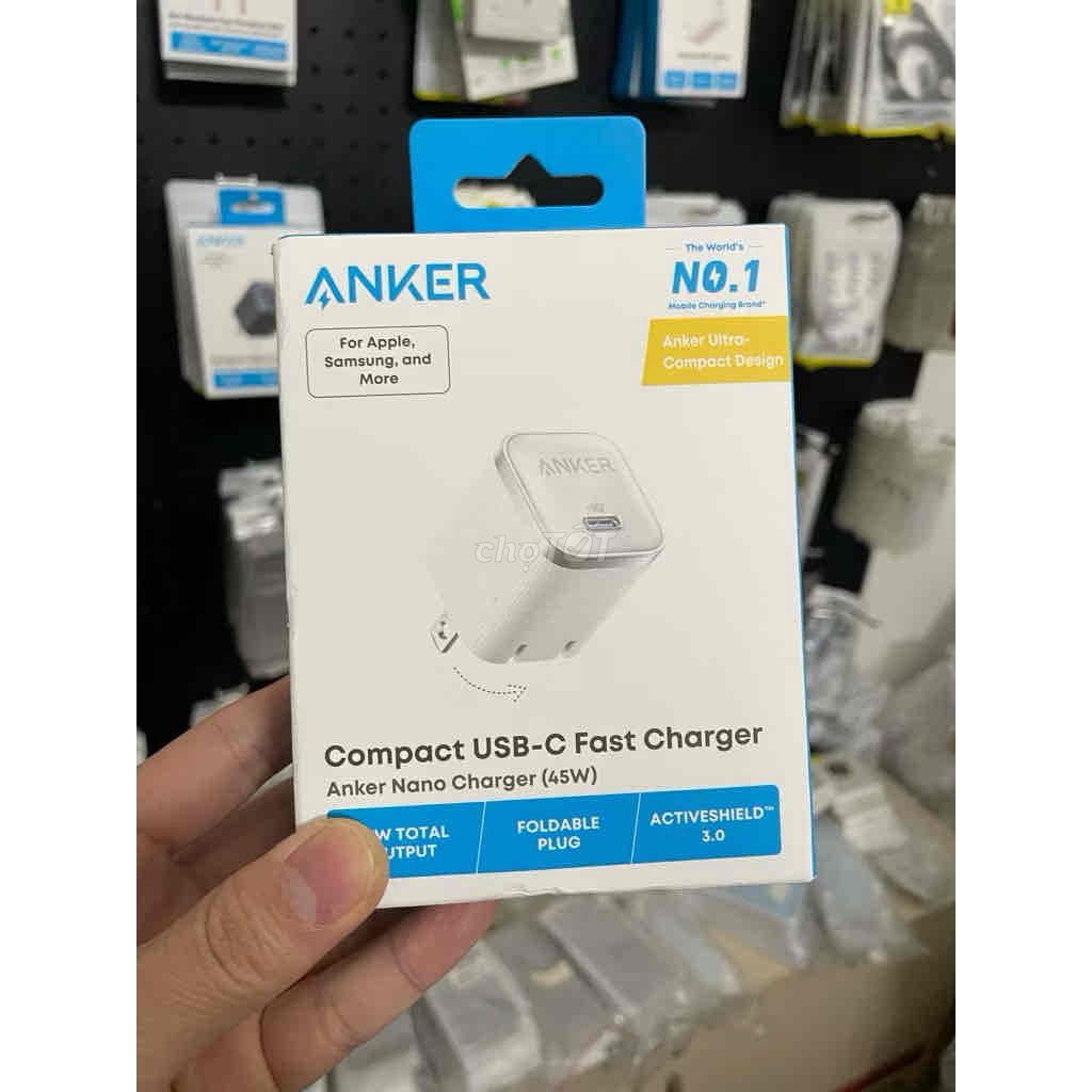 Зарядное устройство Anker Nano Charger 45W, белое