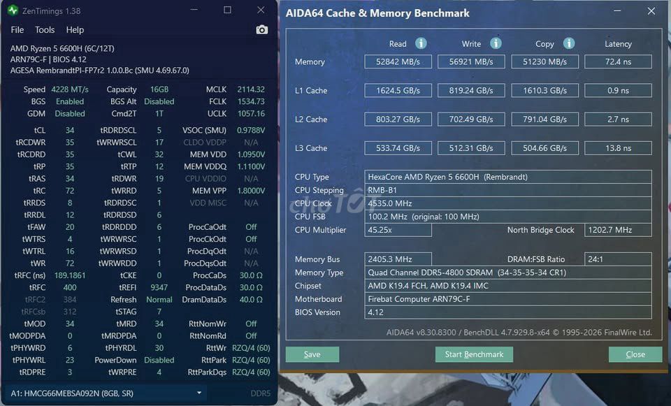 Фото 2: Firebat U6B R5 6600H 16GB/256GB 16 дюймов Серый