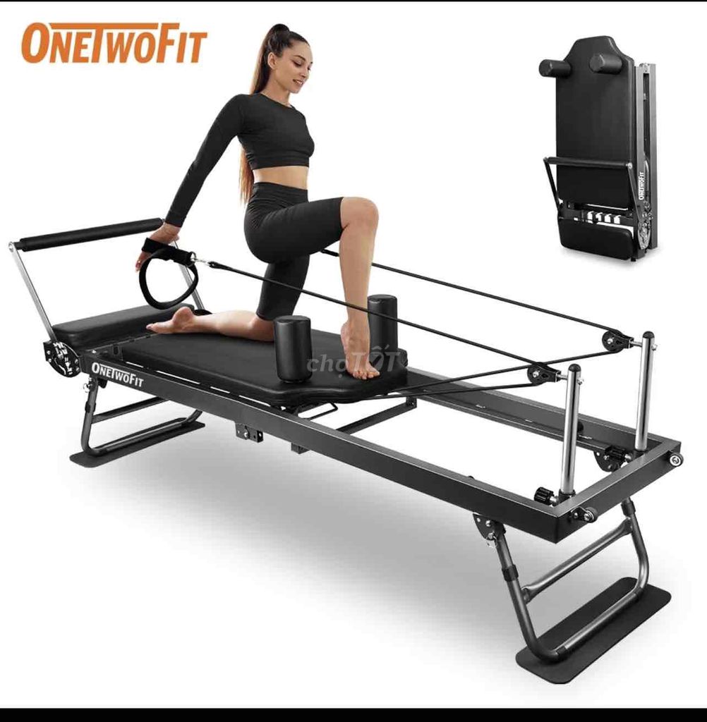 Тренажёр для пилатеса ONEIWOFIT чёрный, металл, кожа