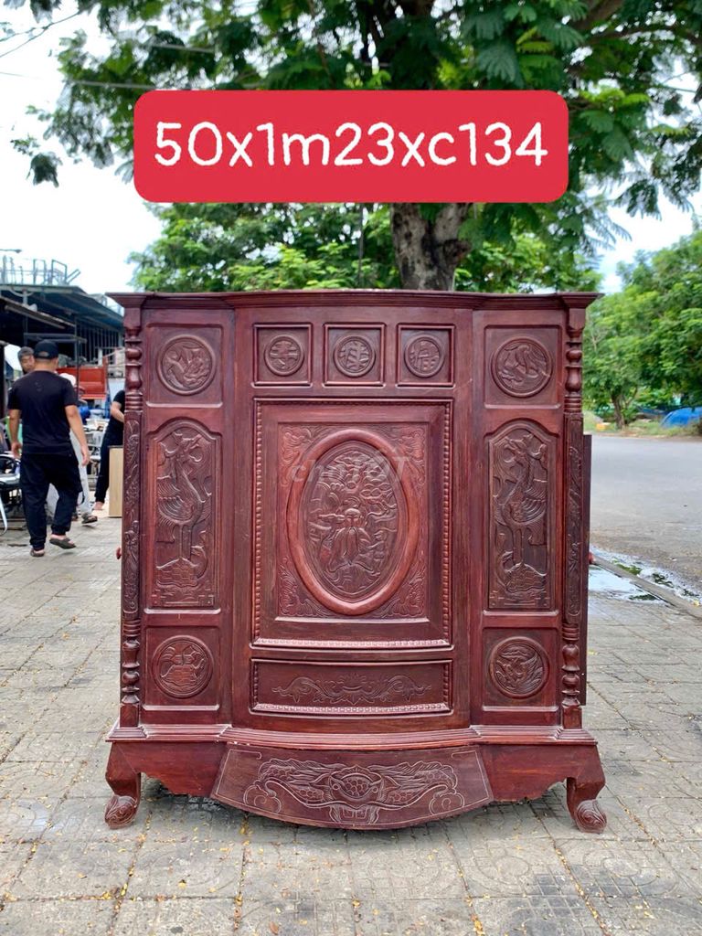Семейный шкаф-полка из красного дерева 50x1м23x134