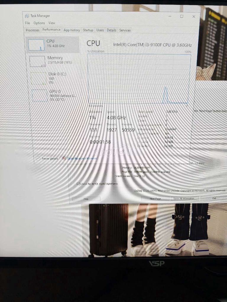 Фото 3: ASUS i3-9100F GTX 1060 16GB/128GB SSD 500GB HDD