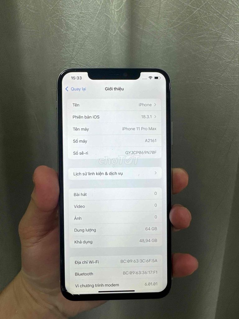 Apple iPhone 11 Pro Max 64GB Bạc